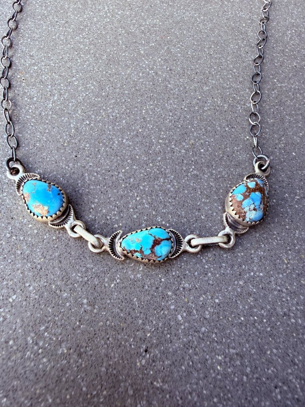 Genuine Golden Hill Turquoise Necklace | Sterling Silver | Adjustable 18” Choker